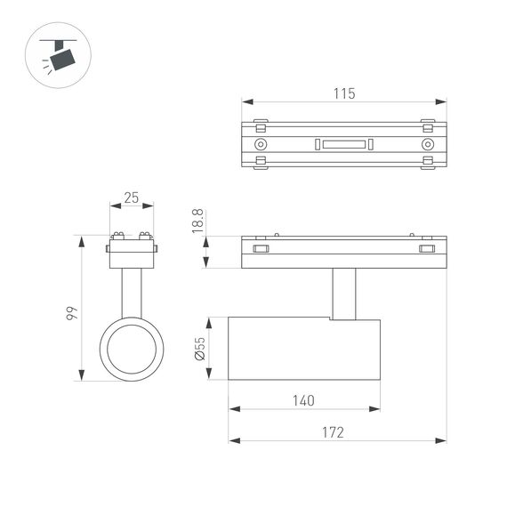 Arlight 045005 Светильник MAG-VIBE-SPOT-R55-18W Day4000-MIX (WH, 24 deg, 48V, TUYA Zigbee) (Arlight, IP20 Металл, 5 лет) 045005, изображение 3