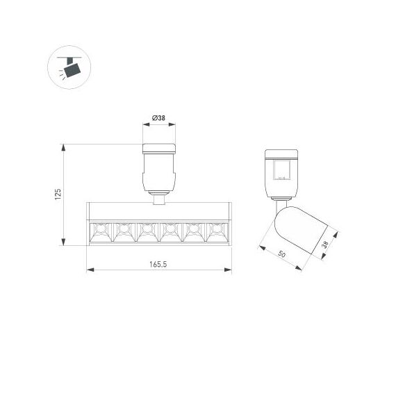 Arlight 039285 Светильник ART-APRIORI-LASER-TURN-L165-8W Warm3000 (GD, 48 deg, 48V) (Arlight, IP20 Металл, 3 года) - ! УПАКОВКА СОСТОИТ ИЗ - 1 шт, изображение 6