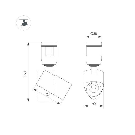 Arlight 047797 Светильник ART-APRIORI-SPOT-TURN-R45-8W Warm3000 (TN, 36 deg, 48V) (Arlight, IP20 Металл, 3 года) - ! УПАКОВКА СОСТОИТ ИЗ - 1 шт, изображение 7