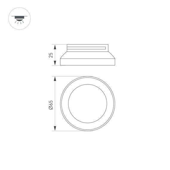 Arlight 024245 Вставка SP-POLO-R65 (GD, 3-3) (Arlight, Металл) - ! УПАКОВКА СОСТОИТ ИЗ - 1 шт, изображение 4