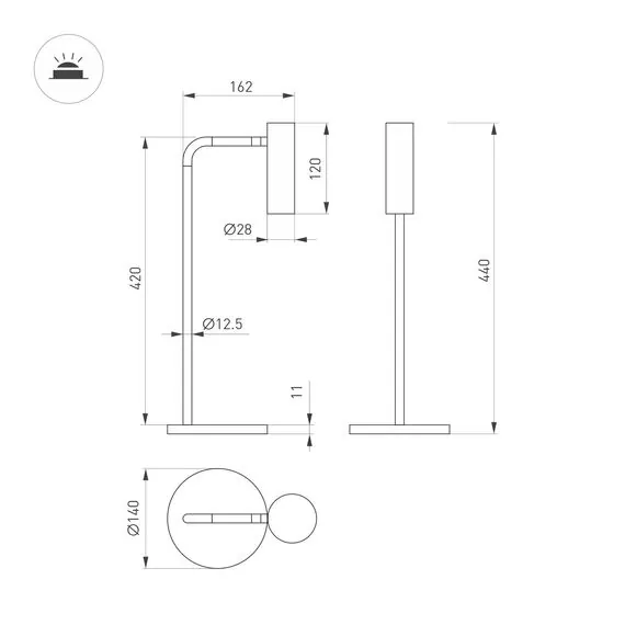Arlight 051670 Светильник SP-VERDI-TAB-3W Warm3000 (BK, 20 deg, 230V) (Arlight, IP20 Металл, 3 года) - ! УПАКОВКА СОСТОИТ ИЗ - 1 шт, изображение 3