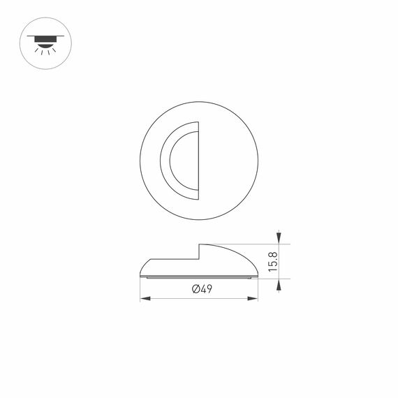 Arlight 035757 Накладка ART-DECK-CAP-LID-R50 (BK) (Arlight, Металл) - ! УПАКОВКА СОСТОИТ ИЗ - 1 шт, изображение 9