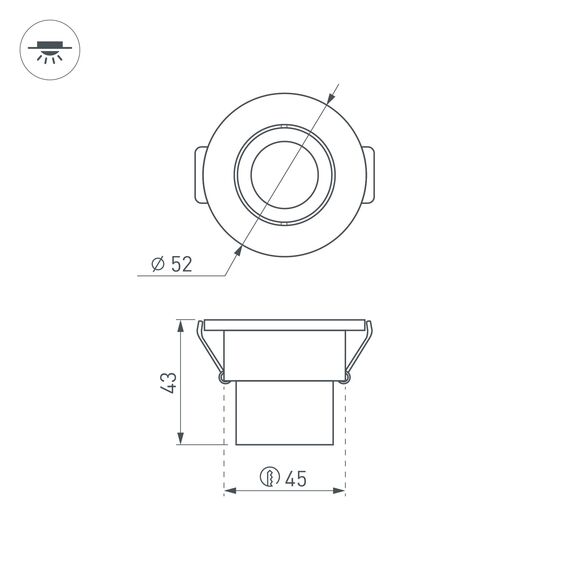 Arlight 015393 Светодиодный светильник LTM-R52WH 3W Warm White 30deg (Arlight, IP40 Металл, 3 года) 015393, изображение 5