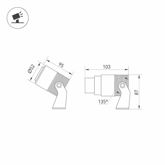 Arlight 042677 Светильник ALT-RAY-ZOOM-R52-8W Day4000 (WH, 10-40 deg, 230V) (Arlight, IP67 Металл, 3 года) - ! УПАКОВКА СОСТОИТ ИЗ - 1 шт, изображение 11