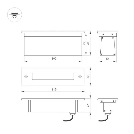 Arlight 024944 Светильник LTD-LINE-TILT-S210-8W Warm3000 (SL, 120 deg, 230V) (Arlight, IP67 Металл, 3 года) - ! УПАКОВКА СОСТОИТ ИЗ - 1 шт, изображение 10