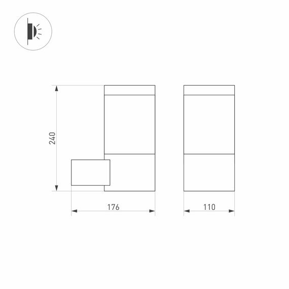 Arlight 029985 Светильник LGD-STEM-WALL-10W Warm3000 (GR, 185 deg, 230V) (Arlight, IP65 Металл, 3 года) - ! УПАКОВКА СОСТОИТ ИЗ - 1 шт, изображение 9