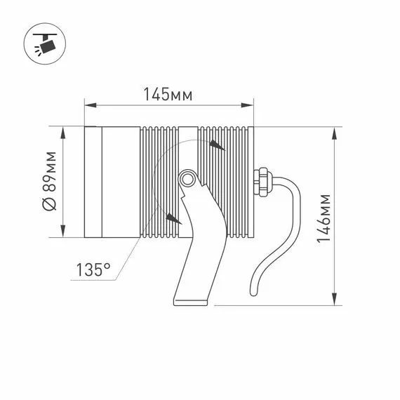 Arlight 026448 Светильник ALT-RAY-R89-25W Warm3000 (DG, 24 deg, 230V) (Arlight, IP67 Металл, 3 года) - ! УПАКОВКА СОСТОИТ ИЗ - 1 шт, изображение 10