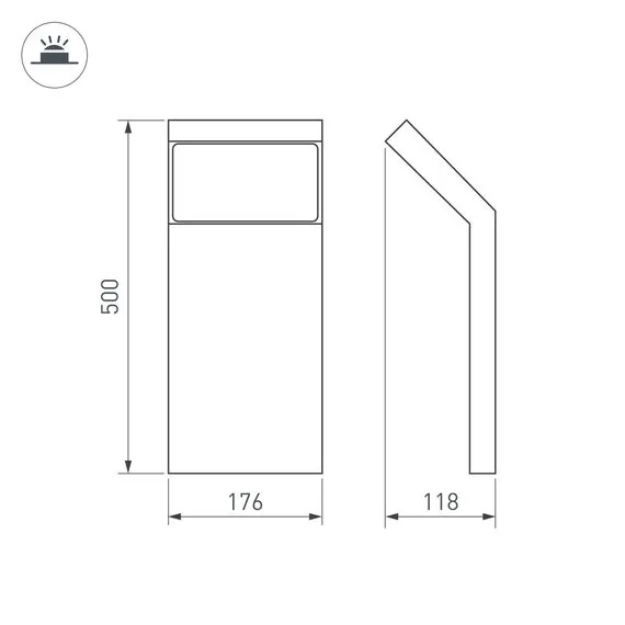 Arlight 029991 Светильник LGD-ECRAN-BOLL-H500-9W Warm3000 (GR, 108 deg, 230V) (Arlight, IP65 Металл, 3 года) - ! УПАКОВКА СОСТОИТ ИЗ - 1 шт, изображение 6