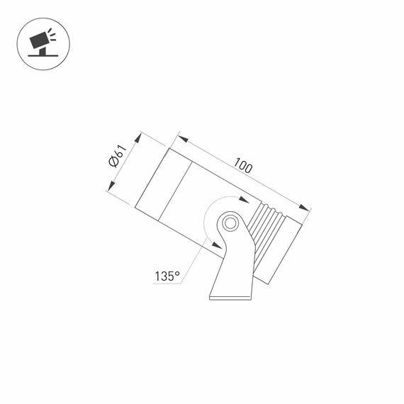 Arlight 032557 Светильник ALT-RAY-R61-15W Warm3000 (DG, 25 deg, 230V) (Arlight, IP67 Металл, 3 года) - ! УПАКОВКА СОСТОИТ ИЗ - 1 шт, изображение 5
