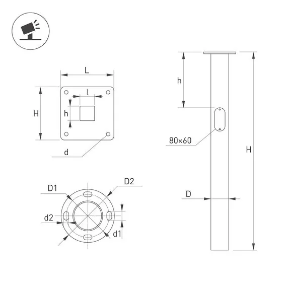 Arlight 051610 Закладная деталь OXOR-EP1-D133-L2000 (BK) (Arlight, Сталь) - ! УПАКОВКА СОСТОИТ ИЗ - 1 шт, изображение 4