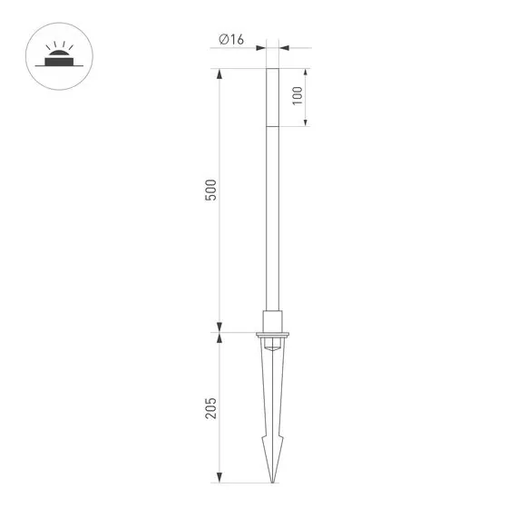Arlight 034161 Светильник KT-CANNA-L500-1W Warm3000 (DG, 110 deg, 24V) (Arlight, IP65 Металл, 3 года) - ! УПАКОВКА СОСТОИТ ИЗ - 1 шт, изображение 10