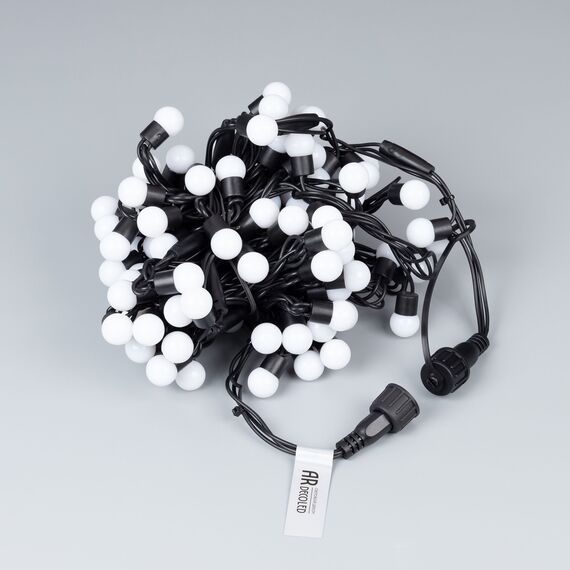 Arlight 025582 Светодиодная гирлянда ARD-BALL-CLASSIC-D17.5-10000-BLACK-100LED BLUE (230V, 7W) (Ardecoled, IP65) - ! УПАКОВКА СОСТОИТ ИЗ - 1 шт, изображение 7