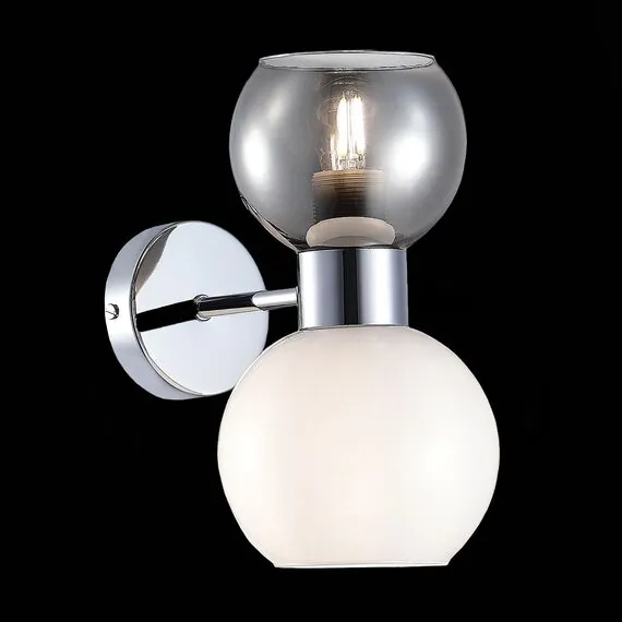 EVOLUCE SLE1138-101-02 Светильник настенный Хром/Белый, Дымчатый E27 2*60W, изображение 4