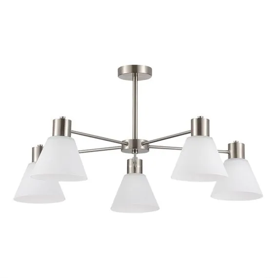 EVOLUCE SLE1561-103-05 Светильник потолочный Никель/Белый E27 5*60W, изображение 6