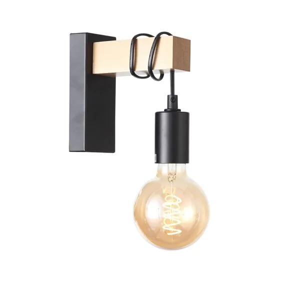 EVOLUCE SL1142.401.01 Светильник настенный Черный, Светлое дерево E27 1*60W, изображение 2