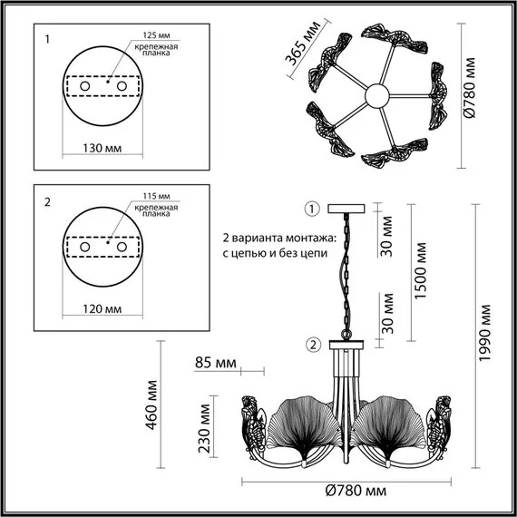 Odeon Light 4870/5; 0044297 Люстра, изображение 5