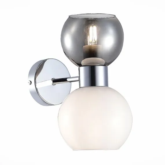 EVOLUCE SLE1138-101-02 Светильник настенный Хром/Белый, Дымчатый E27 2*60W, изображение 2