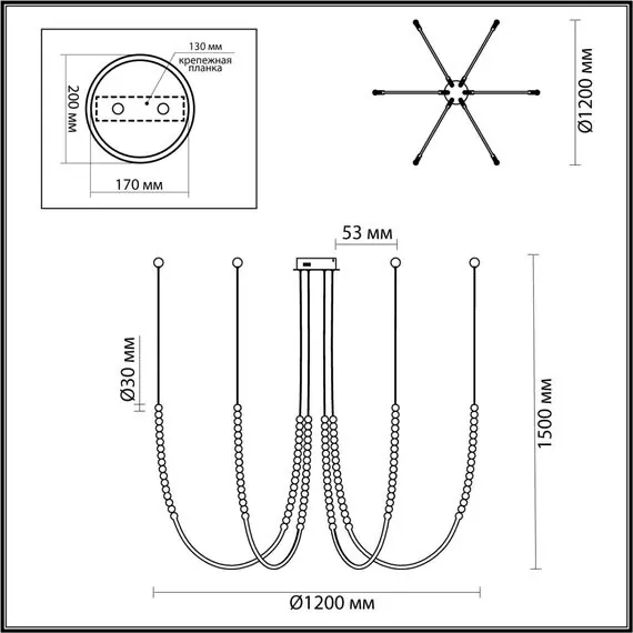 Odeon Light 6639/70L; 0046209 Люстры, изображение 5