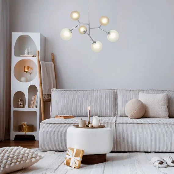 EVOLUCE SLE1107-103-06 Светильник подвесной Хром/Белый, Серый G9 LED 6*5W 4000K, изображение 4