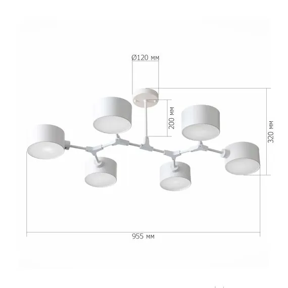 EVOLUCE SLE183502-06 Светильник потолочный Белый/Белый E14 6*60W, изображение 7