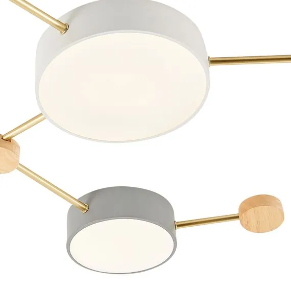 EVOLUCE SLE600102-06 Светильник потолочный Золотистый, Светлое дерево/Белый, Серый LED 6*15W 4000K, изображение 5