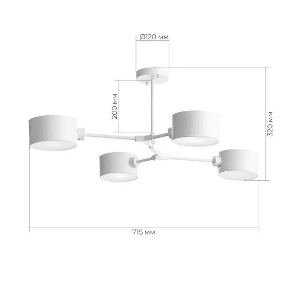 EVOLUCE SLE183502-04 Светильник потолочный Белый/Белый E14 4*60W, изображение 7