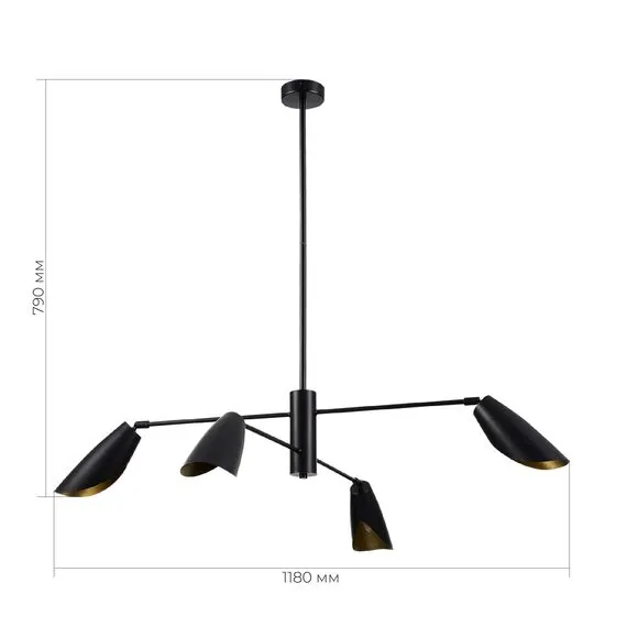 EVOLUCE SLE1254-403-04 Светильник подвесной Черный/Черный E14 4*60W, изображение 3