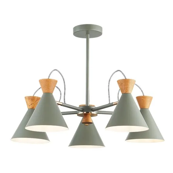 EVOLUCE SLE125112-05 Светильник потолочный Серый, Золотистый/Серый, Темное дерево E14 5*40W