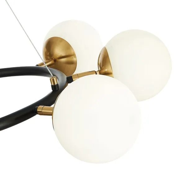 EVOLUCE SLE220403-08 Светильник подвесной Черный, Латунь/Белый E27 8*60W, изображение 4