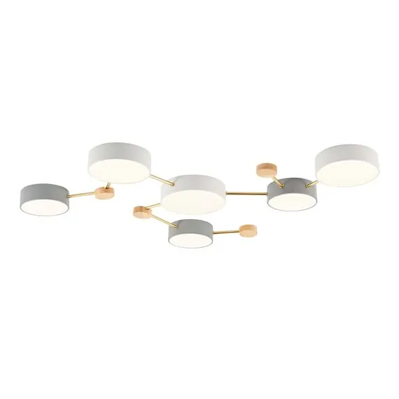 EVOLUCE SLE600102-06 Светильник потолочный Золотистый, Светлое дерево/Белый, Серый LED 6*15W 4000K, изображение 2