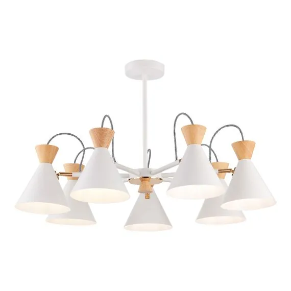 EVOLUCE SLE125102-07 Светильник потолочный Белый, Золотистый/Белый, Светлое дерево E14 7*40W