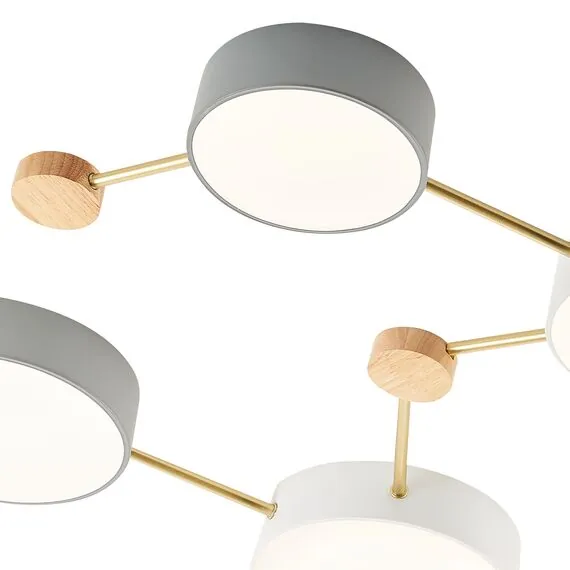 EVOLUCE SLE600102-08 Светильник потолочный Золотистый, Светлое дерево/Белый, Серый LED 8*16,5W 4000K, изображение 4