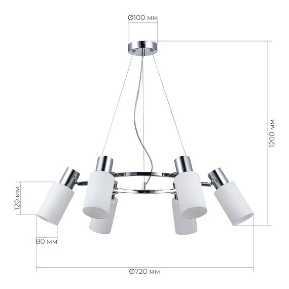 EVOLUCE SLE1139-103-06 Светильник подвесной Хром/Белый E14 6*60W, изображение 4