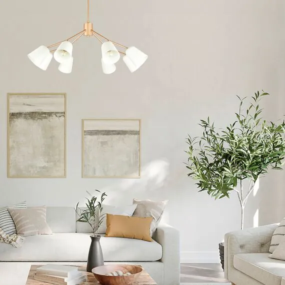 EVOLUCE SLE155902-08 Светильник потолочный Золотистый/Белый E14 8*40W, изображение 9