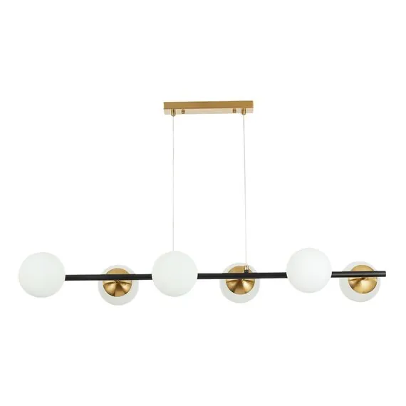 EVOLUCE SLE220403-06 Светильник подвесной Черный, Латунь/Белый E27 6*60W, изображение 2