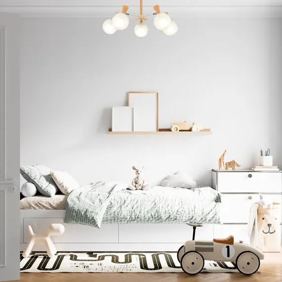 EVOLUCE SLE220702-05 Светильник потолочный Белый, Светлое дерево/Белый E14 5*40W, изображение 6