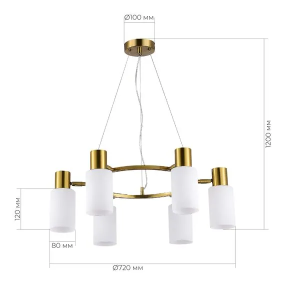 EVOLUCE SLE1139-303-06 Светильник подвесной Латунь/Белый E14 6*60W, изображение 6