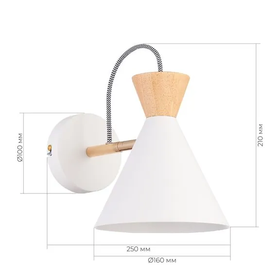 EVOLUCE SLE125101-01 Светильник настенный Белый, Золотистый/Белый, Светлое дерево E14 1*40W, изображение 2