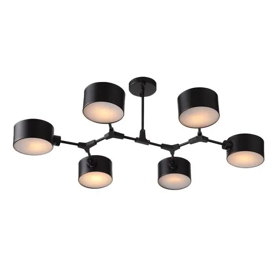 EVOLUCE SLE183402-06 Светильник потолочный Черный/Черный E14 6*60W, изображение 2