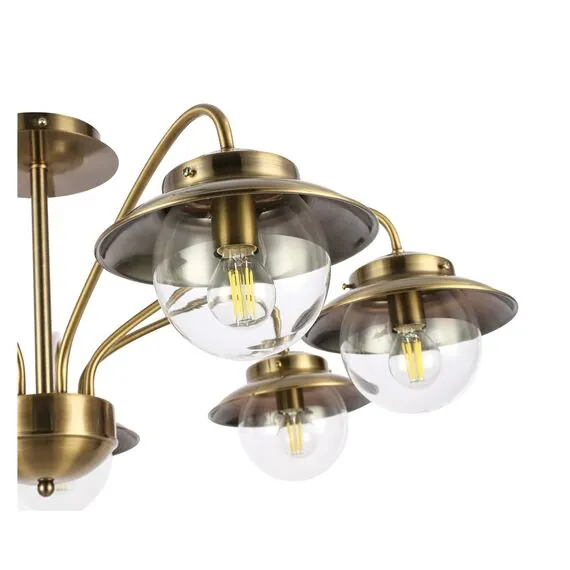 EVOLUCE SLE110102-07 Светильник потолочный Античная бронза/Прозрачный E14 7*40W, изображение 2