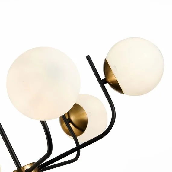 EVOLUCE SLE1098-402-06 Светильник потолочный Черный, Латунь/Белый E27 6*60W, изображение 3