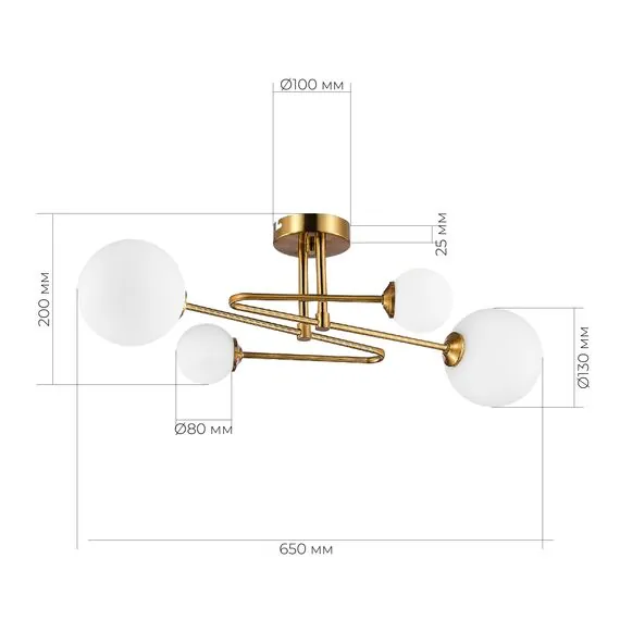 EVOLUCE SLE2211-302-04 Светильник потолочный Латунь/Белый G9 4*5W, изображение 5