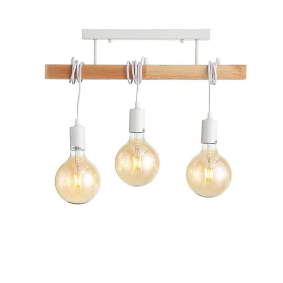 EVOLUCE SL1142.503.03 Светильник подвесной Белый, Светлое дерево E27 3*60W, изображение 2