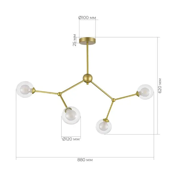 EVOLUCE SLE1106-203-04 Светильник подвесной Золотистый/Прозрачный, Белый G9 4*5W, изображение 4