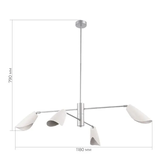 EVOLUCE SLE1254-103-04 Светильник подвесной Серебристый/Белый E14 4*60W, изображение 5