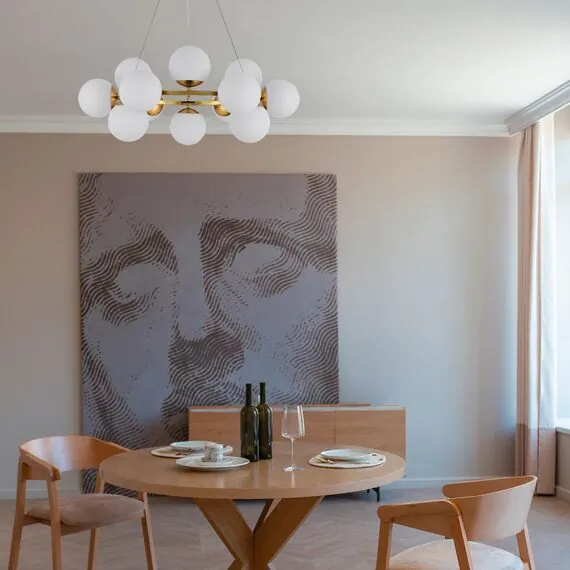 EVOLUCE SLE1191-203-12 Светильник подвесной Золотистый/Белый E27 12*60W, изображение 5