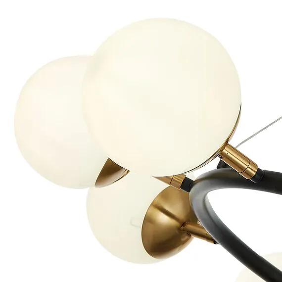 EVOLUCE SLE220403-10 Светильник подвесной Черный, Латунь/Белый E27 10*60W, изображение 4