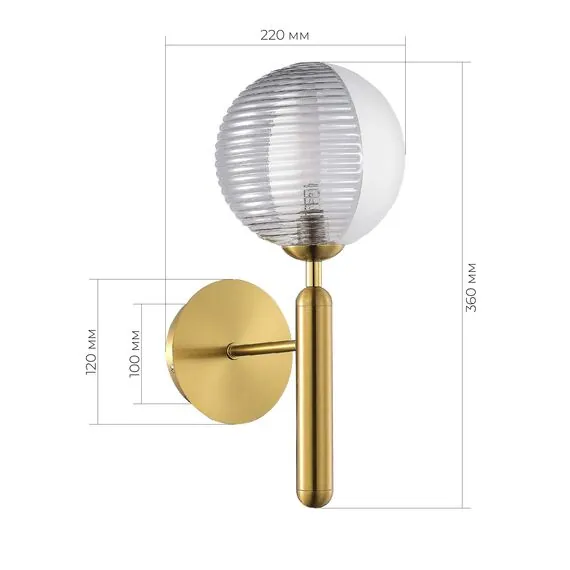 EVOLUCE SLE1096-201-01 Светильник настенный Матовое золото/Белый, Дымчатый G9 1*5W, изображение 3
