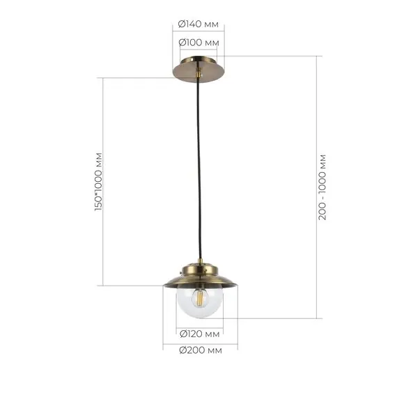 EVOLUCE SLE110103-01 Подвес Античная бронза/Прозрачный E14 1*40W, изображение 3