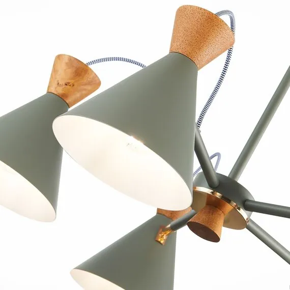 EVOLUCE SLE125112-05 Светильник потолочный Серый, Золотистый/Серый, Темное дерево E14 5*40W, изображение 2